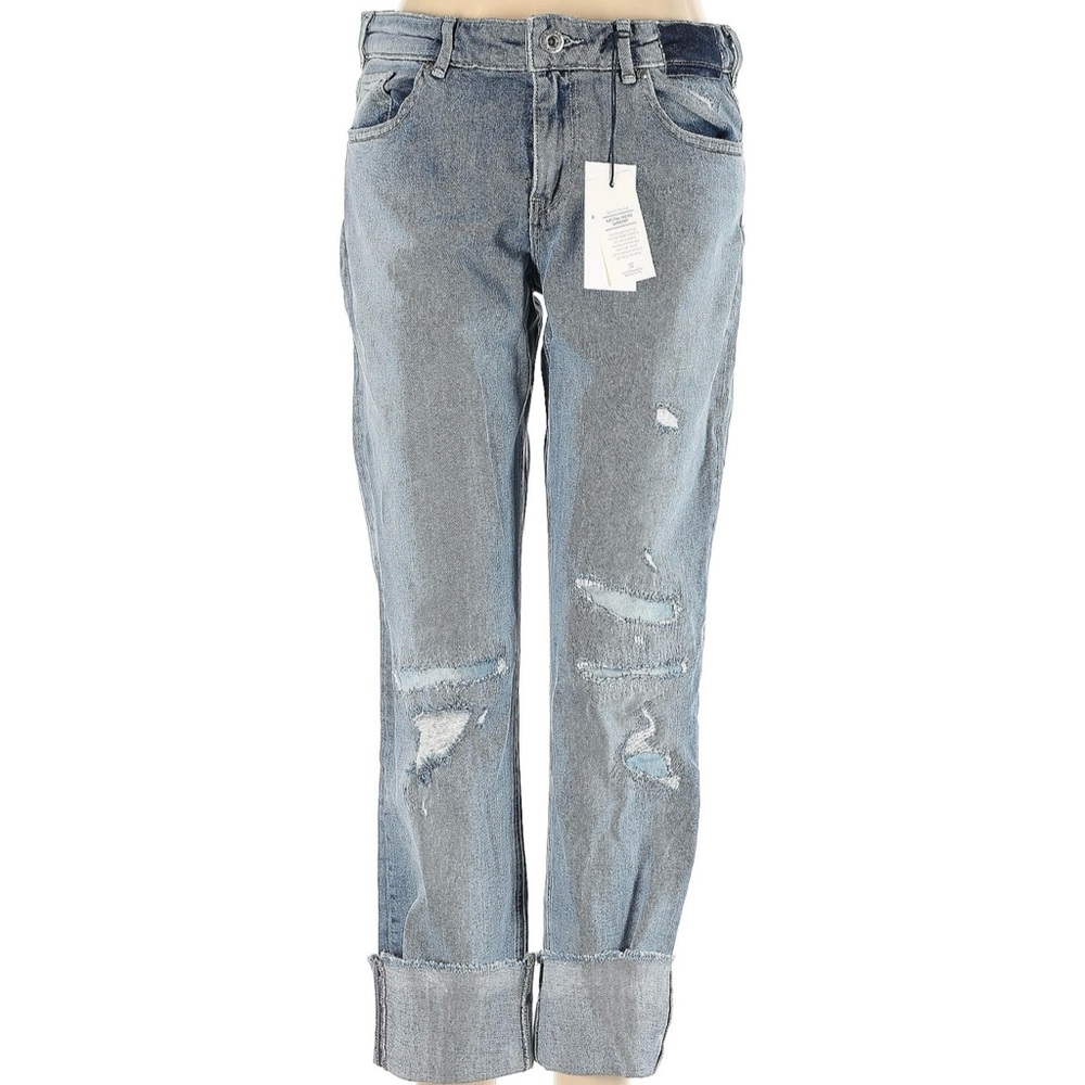 NWT Scotch & Soda Supreme Slim Straight Leg Women's Blue Distressed Jeans